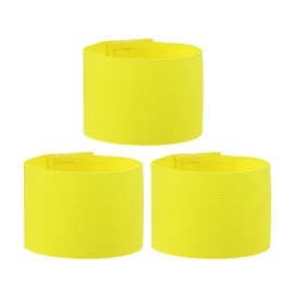 ONLYKXY 3PCS Captain Armbands 7x32.5CM/2.75x12.79inch Adjustable Leader Armband Team Sport Armband for Soccer Basketball Volleyball School Team Competition Coach Players Wrist Arm Bands (Yellow)