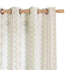 BGment Sage Green Curtains Spring Leaf Floral Print Cottage Core Botanical Curtains for Bedroom Light Filtering Curtain 72 Inch Long for Farmhouse Rustic, Each 52 Inch Wide, 2 Panels Set