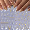French Line Diamond Nail Art Stickers 3D Self-Adhesive Exquisite Gold