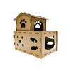 25 Inch Two Level Cardboard Cat Scratcher House, 2-in-1 Multi-Level