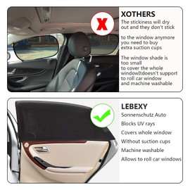 Kinder Auto Sonnenschirm (2 Stück Set), Universal Sonnenschirm Auto Netz, Stretch atmungsaktiv Sonnenschutz Fenster, UV-Schutz, Schutz für Babys, Kinder, Haustiere (110 * 50 cm, schwarz)