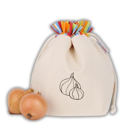slowroom Vegetable Onion, Practical and Attractive Storage Bag made of cotton, 18 x 24 cm