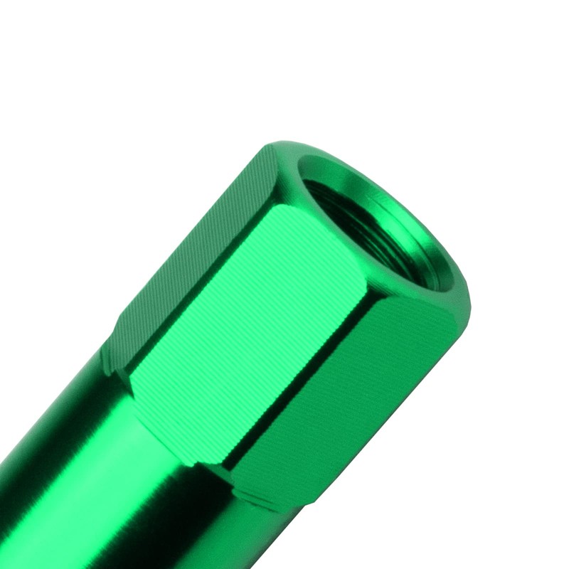 Green 20 PCS M12x1.5 Lug Nuts 60mm Extended Tuner Aluminum