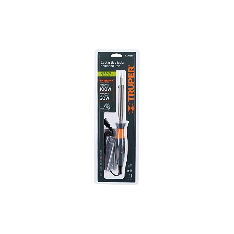 Truper CAU-100D, Cautín, tipo lápiz de 100 W, dual, industrial
