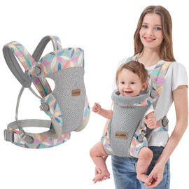 IULONEE Upgrade Baby Carrier Newborn Baby Carrier with Lumbar Support Ergonomic Infant Carrier Wrap Convertible Front and Back Backpack Toddler Carry for Babies 3-36 Months Blue