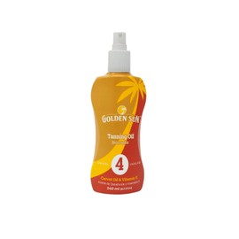 Golden Sun - Bronceador en Aceite de Zanahoria 4 FPS 240 ml Fórmula con Aceite de Zanahoria y Vitamina E. Potenciador de bronceado y protección contra la deshidratación y el sol