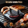 Pisol Smash Burger Press, Pre-Seasoned Cast Iron Hamburger Smasher, 2