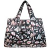 allydrew Large Foldable Tote Nylon Reusable Grocery Bag, Black Dogs
