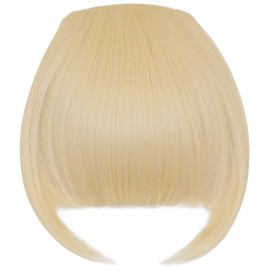 PARXITN Pony Hair Clip-In Fringe Hair Extensions One Piece Clip in Bangs Synthetic Flat Bang with Temples Front Face Fringe Pony Hairpieces for Women