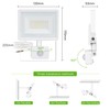 Aigostar 20 W LED Spotlight with Motion Sensor Outdoor, 1650