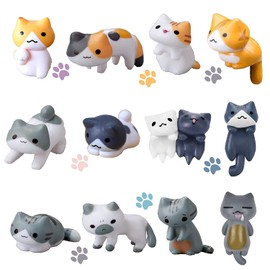 Miniature Cute Cat Figurines - 12 Pcs Decor, Fairy Cat Succulent, Micro Landscape Ornaments