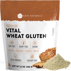 Kate Naturals Kate Naturals Vital Wheat Gluten for Bread Making, Baking & Seitan. Compatible with Bread Machine (12oz, High Protein Flour)