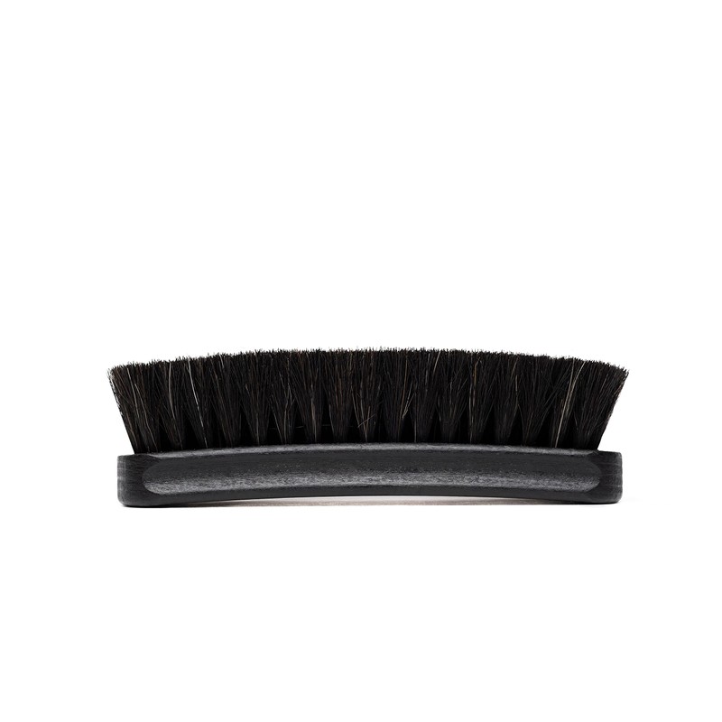 Premium Shoe Brush - Horsehair Shoe Brush - Concaved Handle