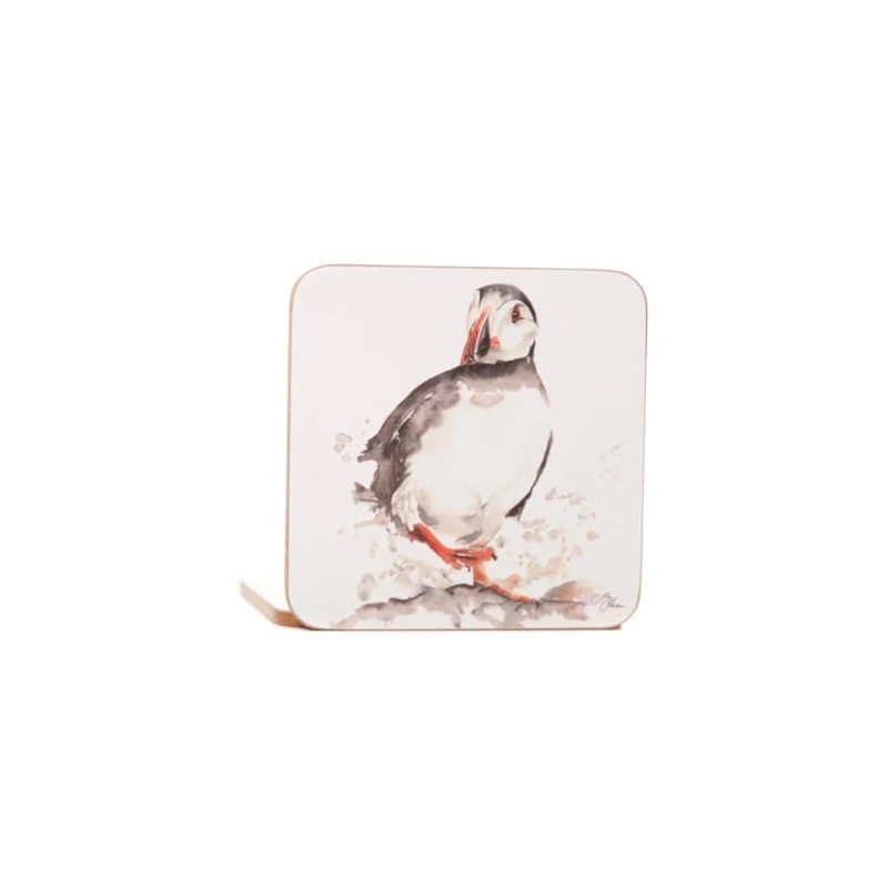 'The Coast' Puffin Watercolour Design Set of 4 Coasters