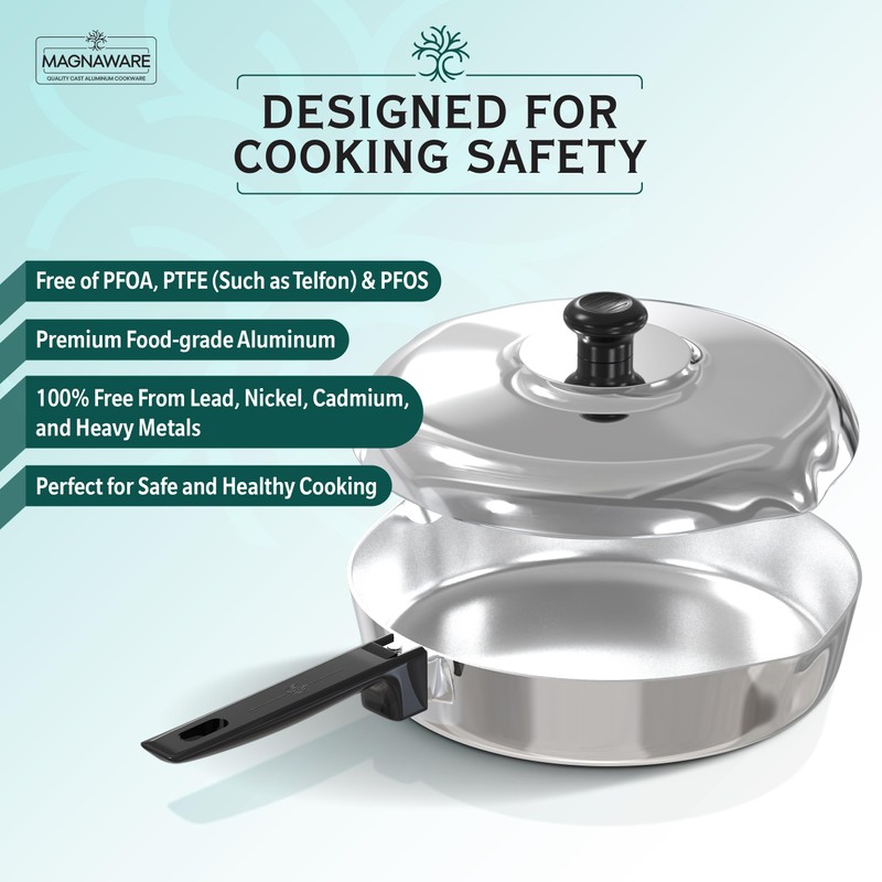 MAGNAWARE Cast Aluminum Sauté Pan with Lid 10 inch -