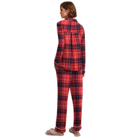 Ekouaer Long Pj Set Womens Two Piece Loungewear Cozy Knit Matching Lounge Set Long Sleeve Winter Sleepwear (Christmas Plaid,Small)