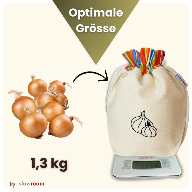 slowroom Vegetable Onion, Practical and Attractive Storage Bag made of
