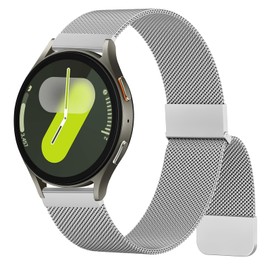 Vancle Correas compatibles con Galaxy Watch 7 Correa Band 40mm 44mm, Galaxy Watch FE 40mm, 20mm Correa de repuesto de acero inoxidable para Galaxy Watch 7 6 5 4 Mujeres Hombres (Plata)