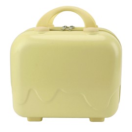 14in Small Travel Hand Luggage Mini Carry On Luggage Hard Shell Travel Case with Anti Slip Standing Feet Large Capacity Yellow