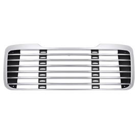 JMTAAT Grille Compatible with 2002-2022 Freightliner M2 Business Class 100 106 Front Bumper Upper Hood Grill W/O Bug Screen Silvery+Black
