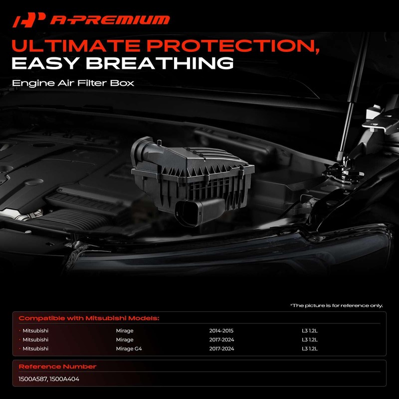 A-Premium Engine Air Filter Cleaner Box Housing Compatible with Mitsubishi