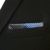 S&W SHLAX&WING Silk Pocket Square, Checked, Blue, Extra Large, Formal