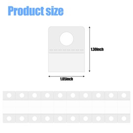 YUEBOSUL 100 PCS Clear Sticky Hang Tabs, Plastic Sticky Hanging Tabs for Store Displays Retail Displays (Medium Round Hole)