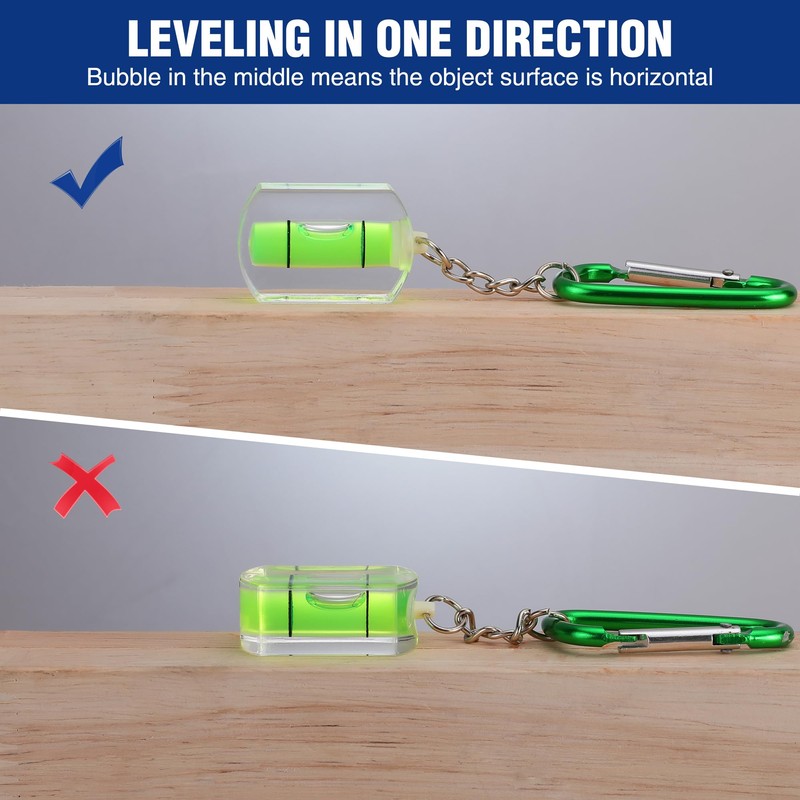 WORKPRO Small Bubble Level with Keychain 3-Pack Mini Pocket Tool