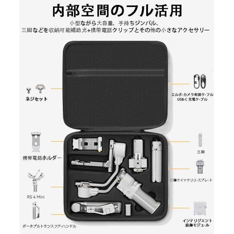 For DJI RS 4 Mini Storage Case, [BAOLINTX] Shockproof Tripod