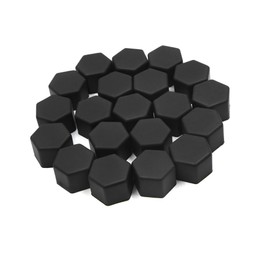 A ABSOPRO 20pcs 19mm Rubber Car Wheel Tire Tyre Nut Screw Cover Caps Hub Protector Black Item Replacement