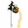 Halloween Witch Cauldron Garden Light for Outdoor Decor – Warm