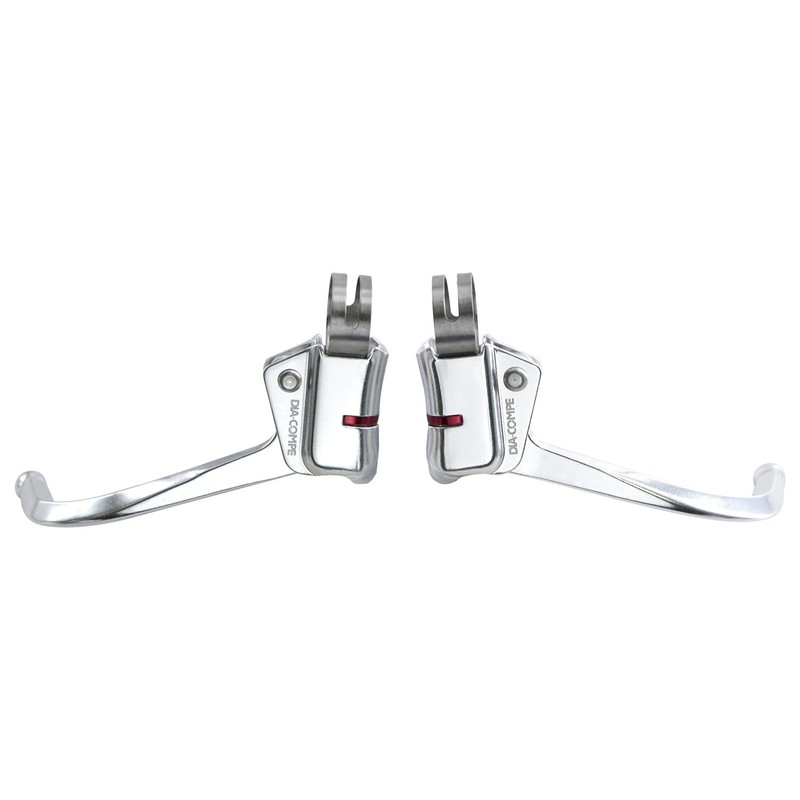 Dia-COMPE DC139 Guidonnet Curved Cycle Brake Levers Retro Fixed Silver