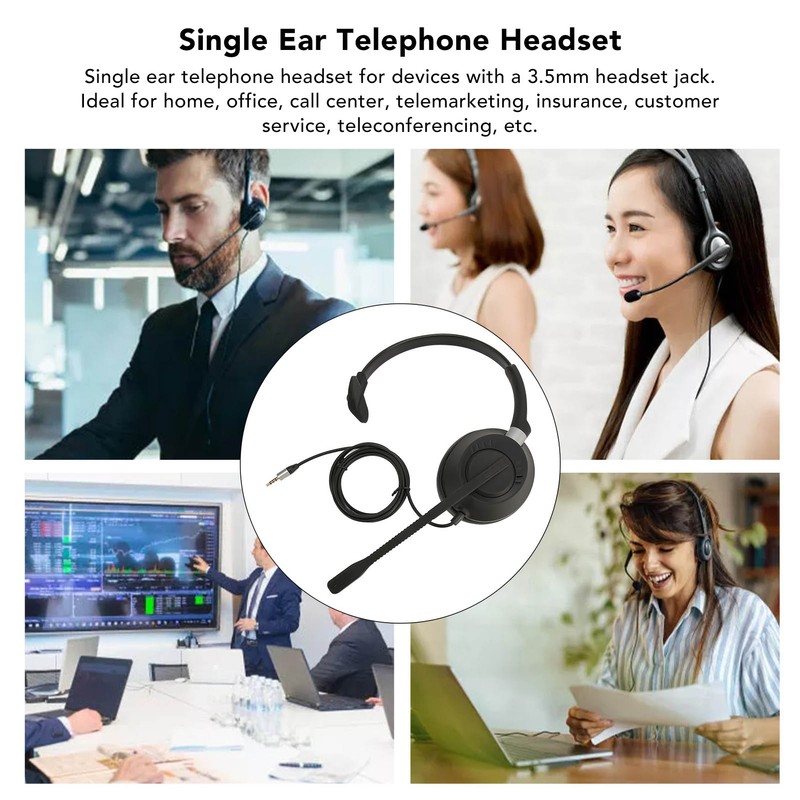 X6S 3.5 Telephone Headset ENC Active Noise Cancelling Single Ear