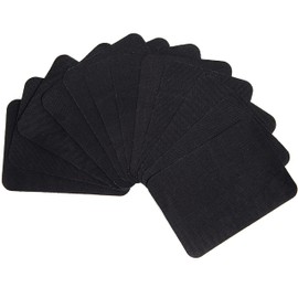 AXEN 12 Pieces Iron on Fabric Patches for Clothing and Pants Repair, 100% Cotton Sewing Repair Patches, Black