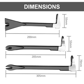 3Pcs Nail Puller Set, 8” and 12” Pry Bar and Chisel Scraperand Chisel Scraper, Mini Pry Bar, Nail Puller Pry Bar and Chisel Scraper, Cats Paw Nail Puller Tool