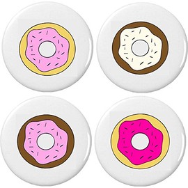 Set 4 Sprinkle Donuts 2.25" Bottle Openers w/Keyring Chocolate Vanilla Delicious Cute Desserts