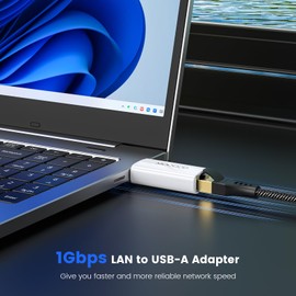 MOGOOD USB LAN Converter Type A to RJ45 1Gbps High Speed USB 3.0 10/100/1000Mbps Network Adapter Gigabit Ethernet Compatible with Laptop PC, MacBook, Surface XPS, Windows, Linux, MacOS and More