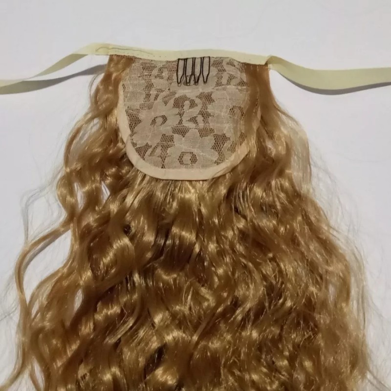 TASSYME ACCESORIOS Coleta Extra Larga Dorada Rizada Mujer Moderna Bonita