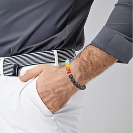 Pulsera Arus 7 Chakras, Healthbangle Lymphatic Drainage Chakra Bracelet Pulsera De Los 7 Chakras para Mujer Elastic Natural Stone Yoga Crystals Beads Meditation Anxiety Bracelet Bangle（2Pcs A）