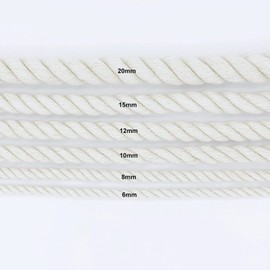 Cotton Rope, Macrame Cord, Thick Cotton Cord for DIY Crafts, Gardening, Decoration, 15 mm x 10 m, Wall Hanging, Strong Rope, Beige