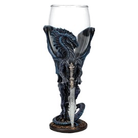 Figuren Shop GmbH Dragon Goblet Night Blade by Ruth Thompson - 150ml Dragon Goblet Wine Goblet Fantasy Gothic