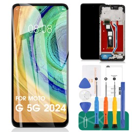 for Moto G 5G 2024 Screen Replacement for Motorola Moto G 5G 2024 LCD Screen Replacement for Moto G 5G 2024 XT2417 LCD Touch Screen Digitizer Assembly Repair Kits Black with Frame XT2417-1 XT2417-6