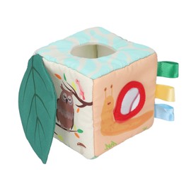 Baby Tissue Box Toy, Soft Sensory Toys for Babies Early Learning Hand Eye Coordination Colorful Infants Sensory Tissue Box Baby Toys for Infant & Toddlers (Blue)