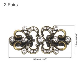 QUARKZMAN Pack of 2 Vintage Pullover Clips, Cape Closure Retro Cardigan Clips Shoulder Collar Clasp Brooch Clip for Women (Bronze)