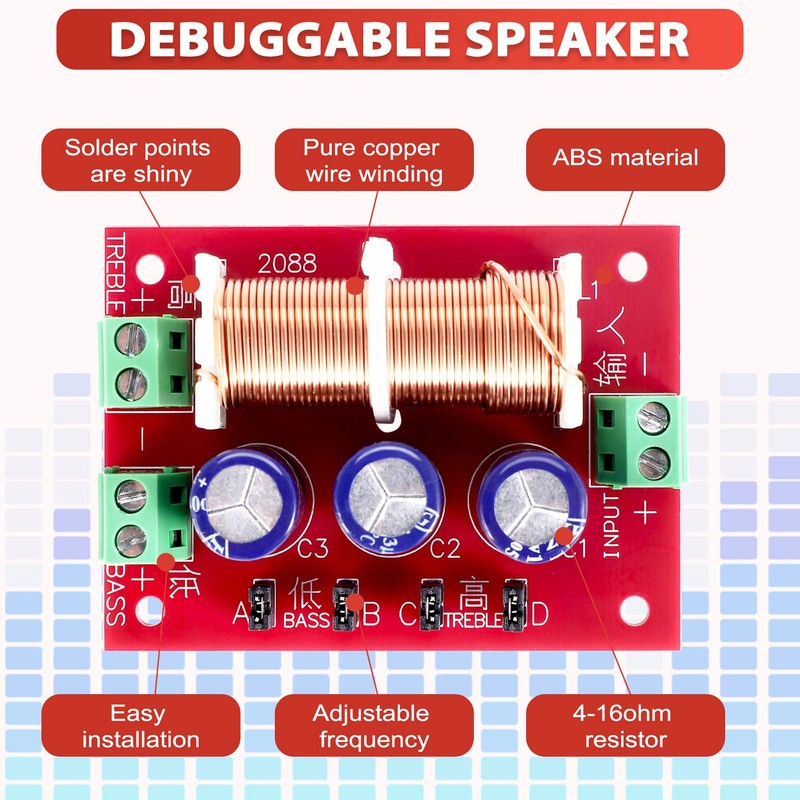 Happysnow YLY-2088 Audio Frequency Divider 400 W Adjustable 2 Way