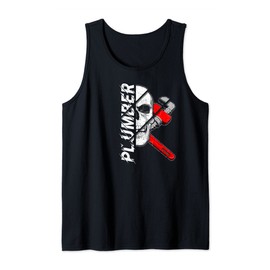 Plumber Skull And Crossed Pipe Fitter Wrenches Plumbing Tank Top