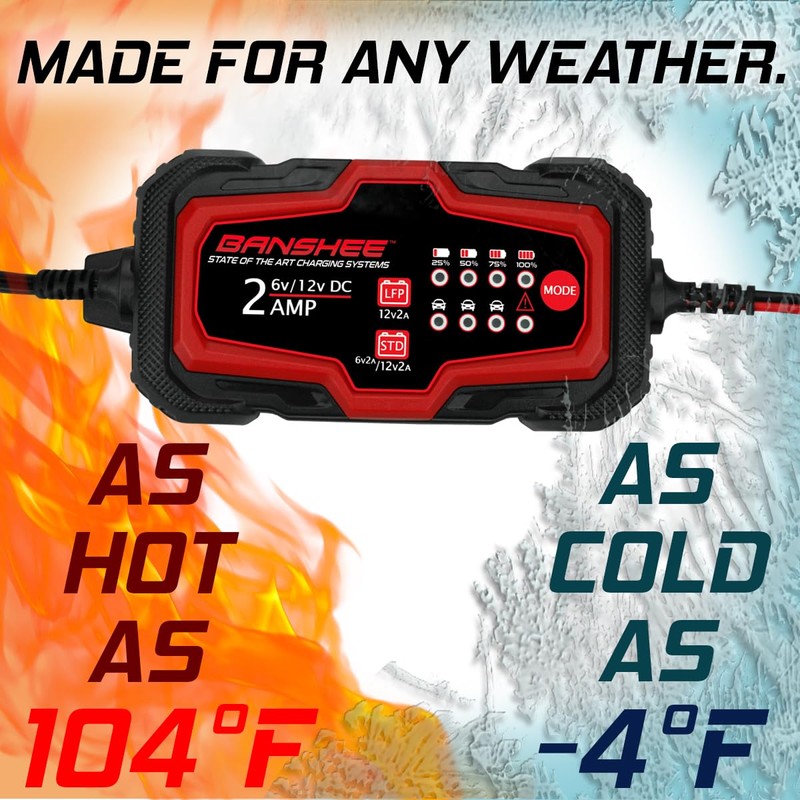 2-Pack 2A 6V 12V Battery Charger maintainer trickle for Harley