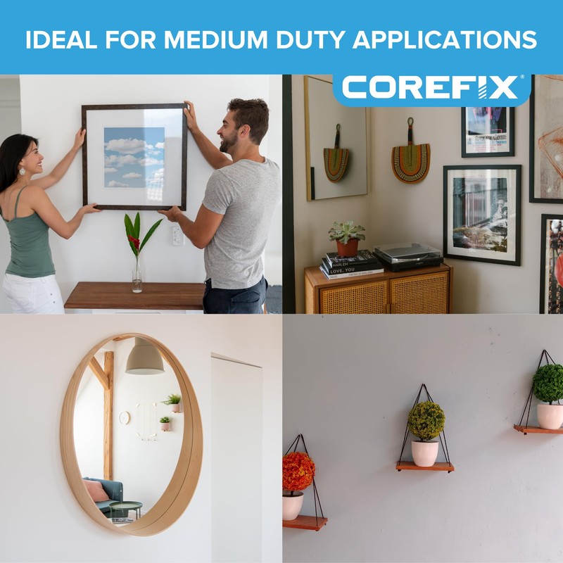 Corefix ONE Wall Hook, Medium Duty Universal Picture Hooks, Wall