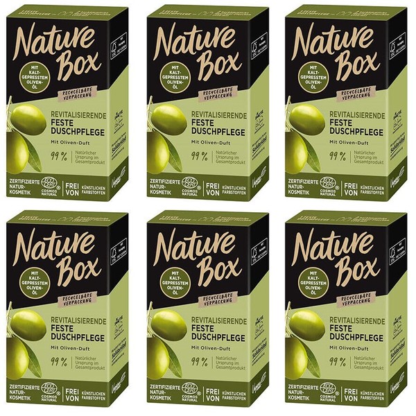 6 x Nature Box Pampering Solid Shower Care with Olive