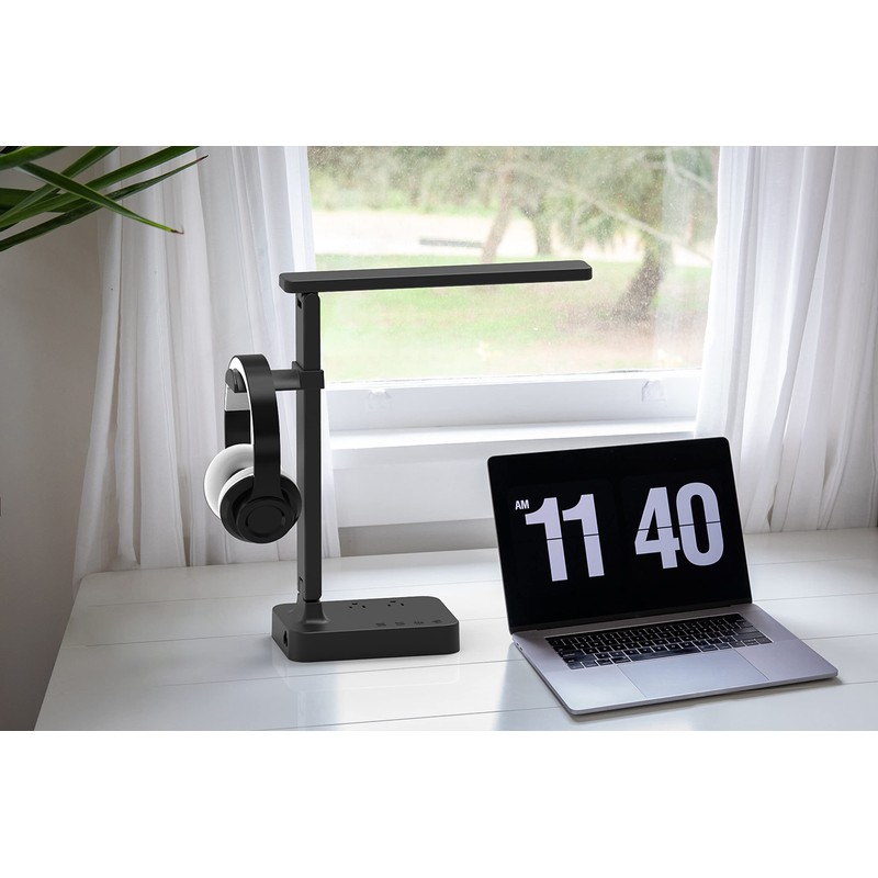 Drevet LED Desk Lamp with Headphone Stand, Desk Light with